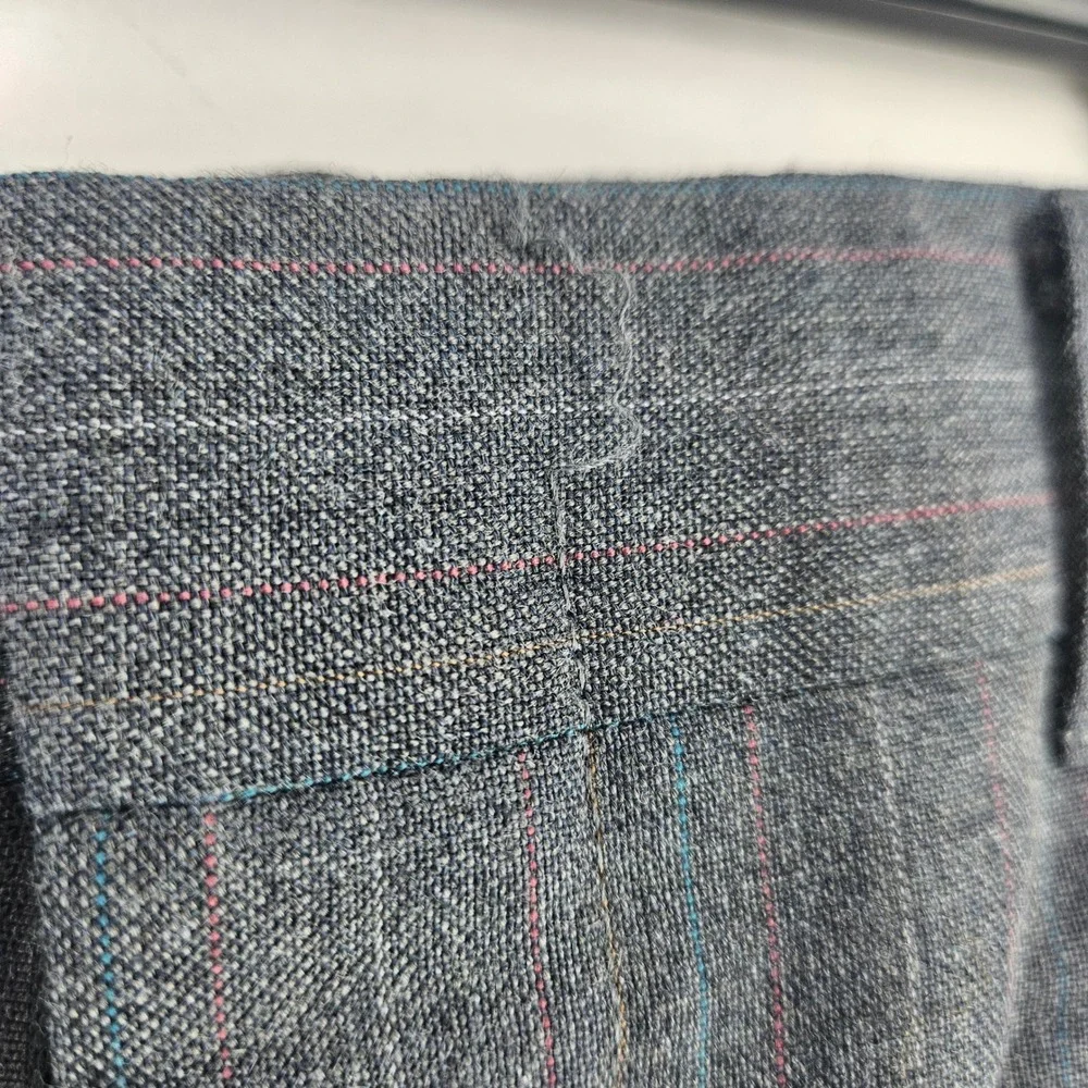 Vtg Rare Andhurst Striped Blue Red Yellow on Grey Suit 2 pc 70s/80s Med ~39R USA